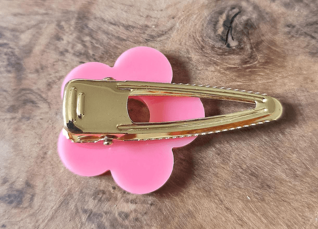 Barrettes •  F L O R E S - rose