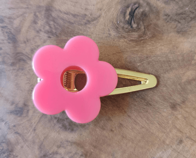 Barrettes •  F L O R E S - rose